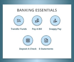 Example of an action block that can be displayed within either online or mobile banking.